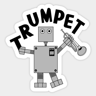 Trumpet Robot Text Sticker